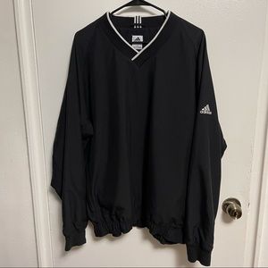 Adidas Vintage Climashell Black Windbreaker Pullover Black & White — Men’s L